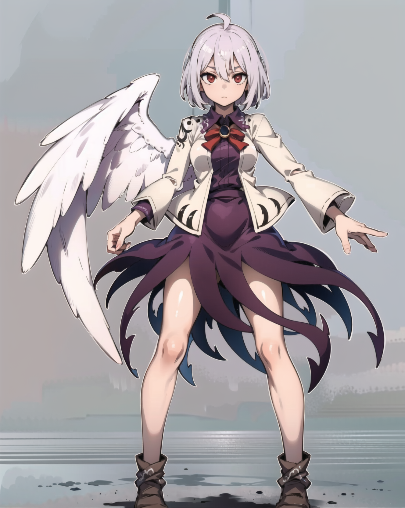 00785-3120743728-masterpiece, best quality, _lora_KishinSagume_1_,kishin sagume, 1girl,white hair,short hair, red eyes,bow, single wing,white jac.png